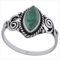 Green Corundum Gemstone 925 Sterling Solid Silver Marquise Cut Stone Handmade Ring