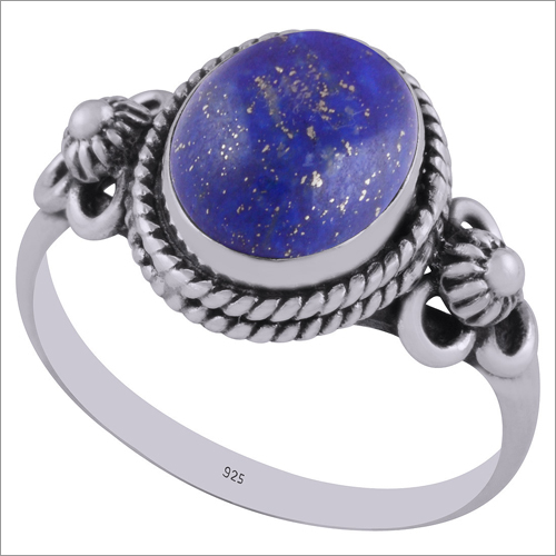 Lapis Natural Gemstone 925 Sterling Solid Silver Oval Cabochon Handmade Ring