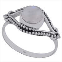 Rainbow Natural Gemstone 925 Sterling Solid Silver Round Cabochon Handmade Ring