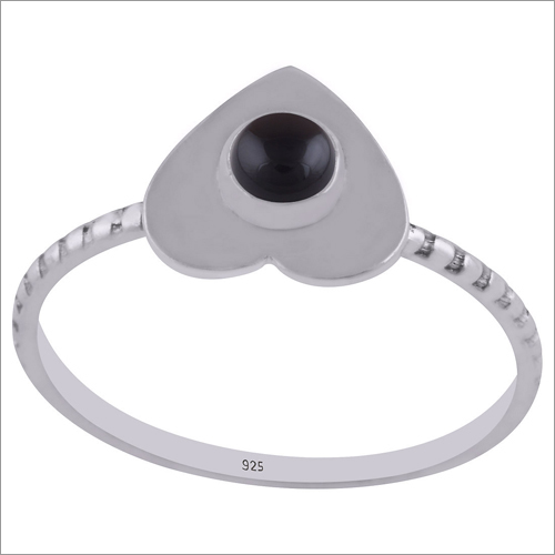 Black Onyx Natural Gemstone 925 Sterling Solid Silver Round Cabochon Handmade Ring
