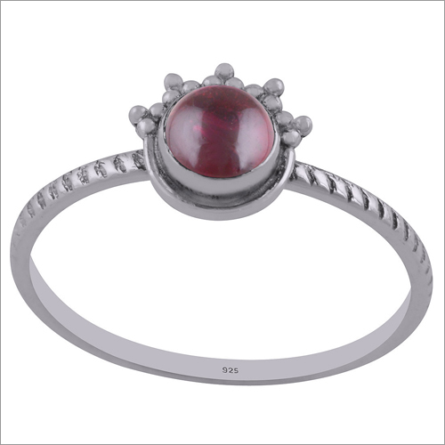 Garnet Natural Gemstone 925 Sterling Solid Silver Round Cabochon Handmade Ring
