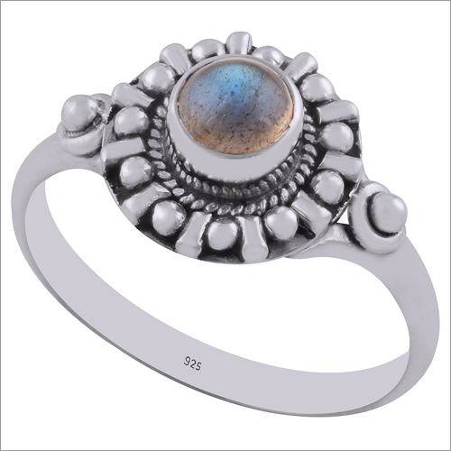 Labradorite Natural Gemstone 925 Sterling Solid Silver Round Cabochon Handmade Ring