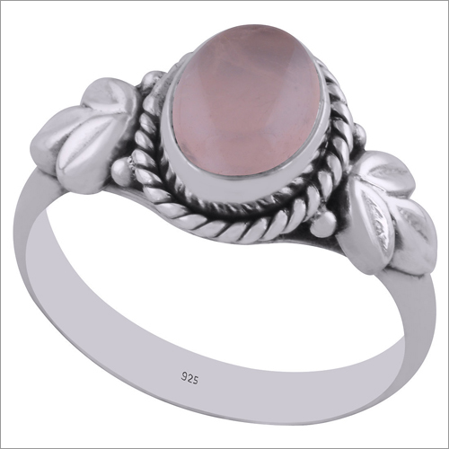 Rose Quartz Natural Gemstone 925 Sterling Solid Silver Oval Cabochon Handmade Ring