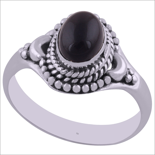 Black Onyx Natural Gemstone 925 Sterling Solid Silver Oval Cabochon Handmade Ring