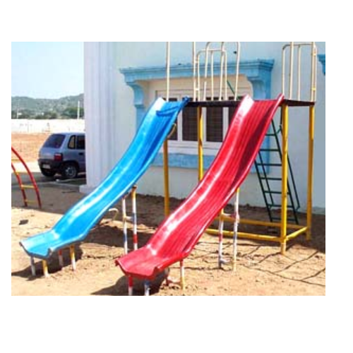 Double Wave Slides, Rider Capacity: 2 Persons, 9 Feet