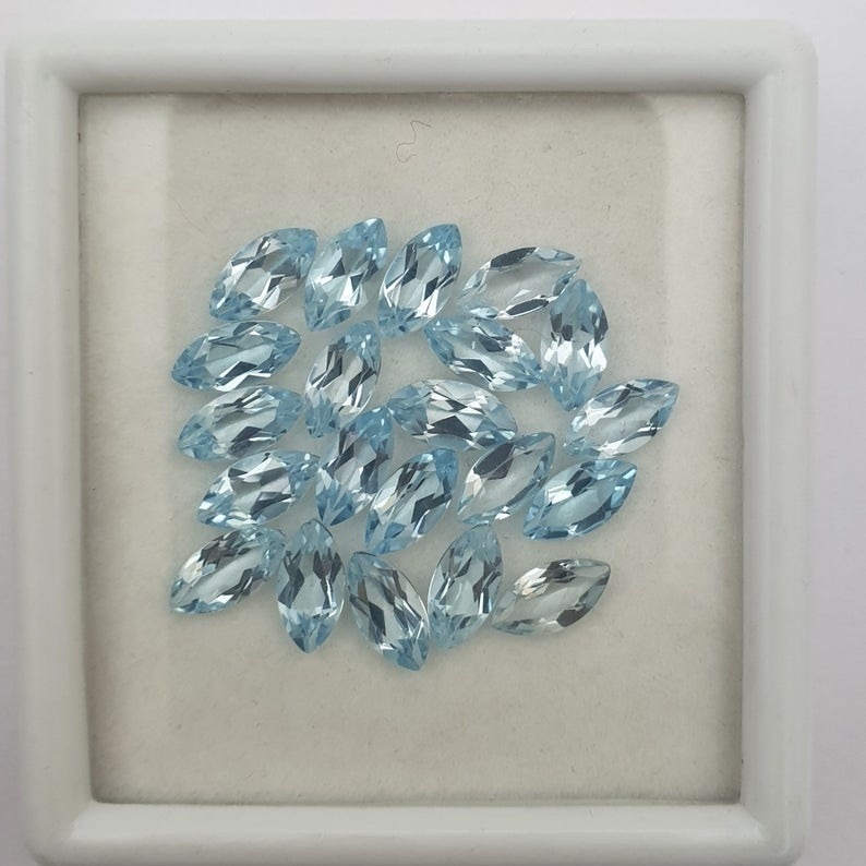 2.5x5mm Sky Blue Topaz Faceted Marquise Loose Gemstones