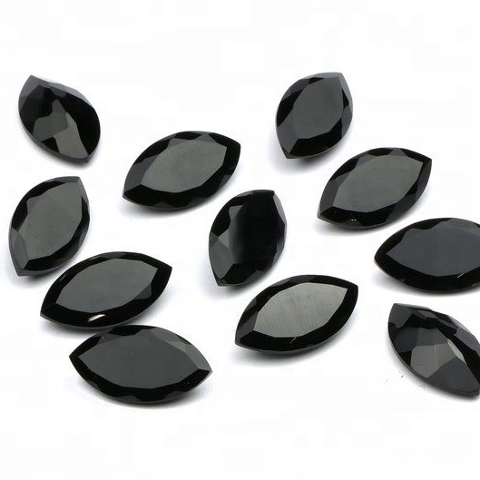 2x4mm Black Onyx Faceted Marquise Loose Gemstones