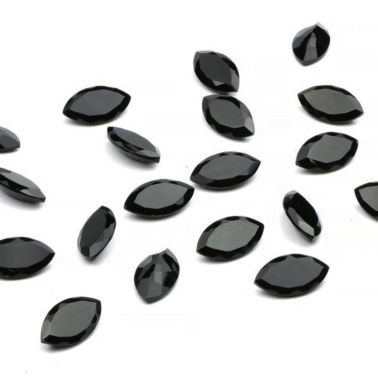 2x4mm Black Onyx Faceted Marquise Loose Gemstones