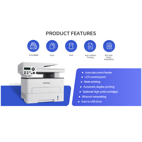 Pantum M7105DN Monochrome A4 Size, ADF, Auto Duplex, Multifunction Laser Printer