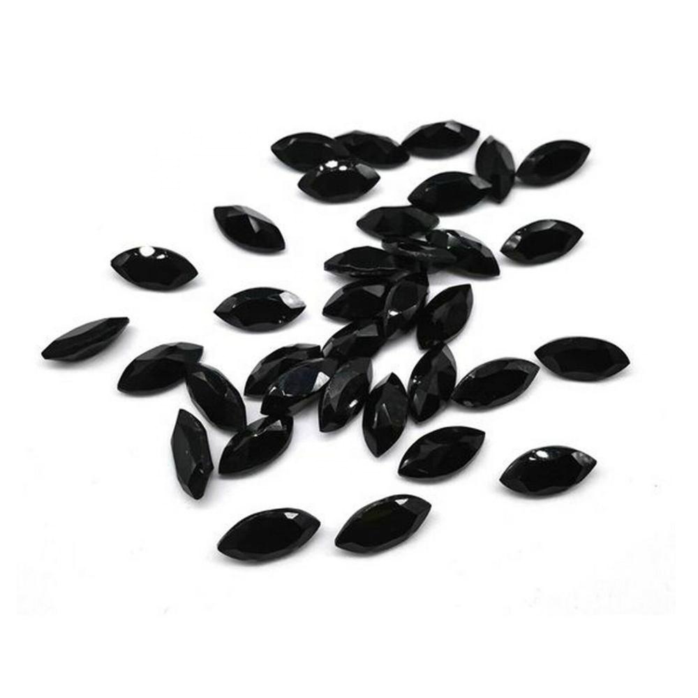 2.5x5mm Black Onyx Faceted Marquise Loose Gemstones