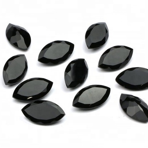 4x8mm Black Onyx Faceted Marquise Loose Gemstones