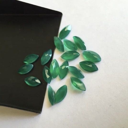 2.5x5mm Green Onyx Faceted Marquise Loose Gemstones