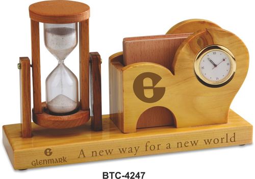 Wooden Sand Timer With Tea Coaster By JOSHUA INDUSTRIES