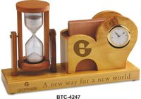 Wooden Sand Timer With Tea Coaster