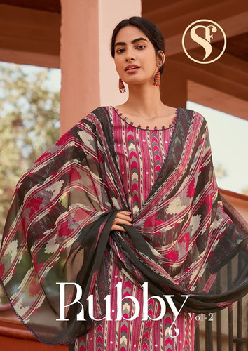 Stuffy Fashion Rubby Vol-2 Reyon Print With Mirror Work Suits Catalog