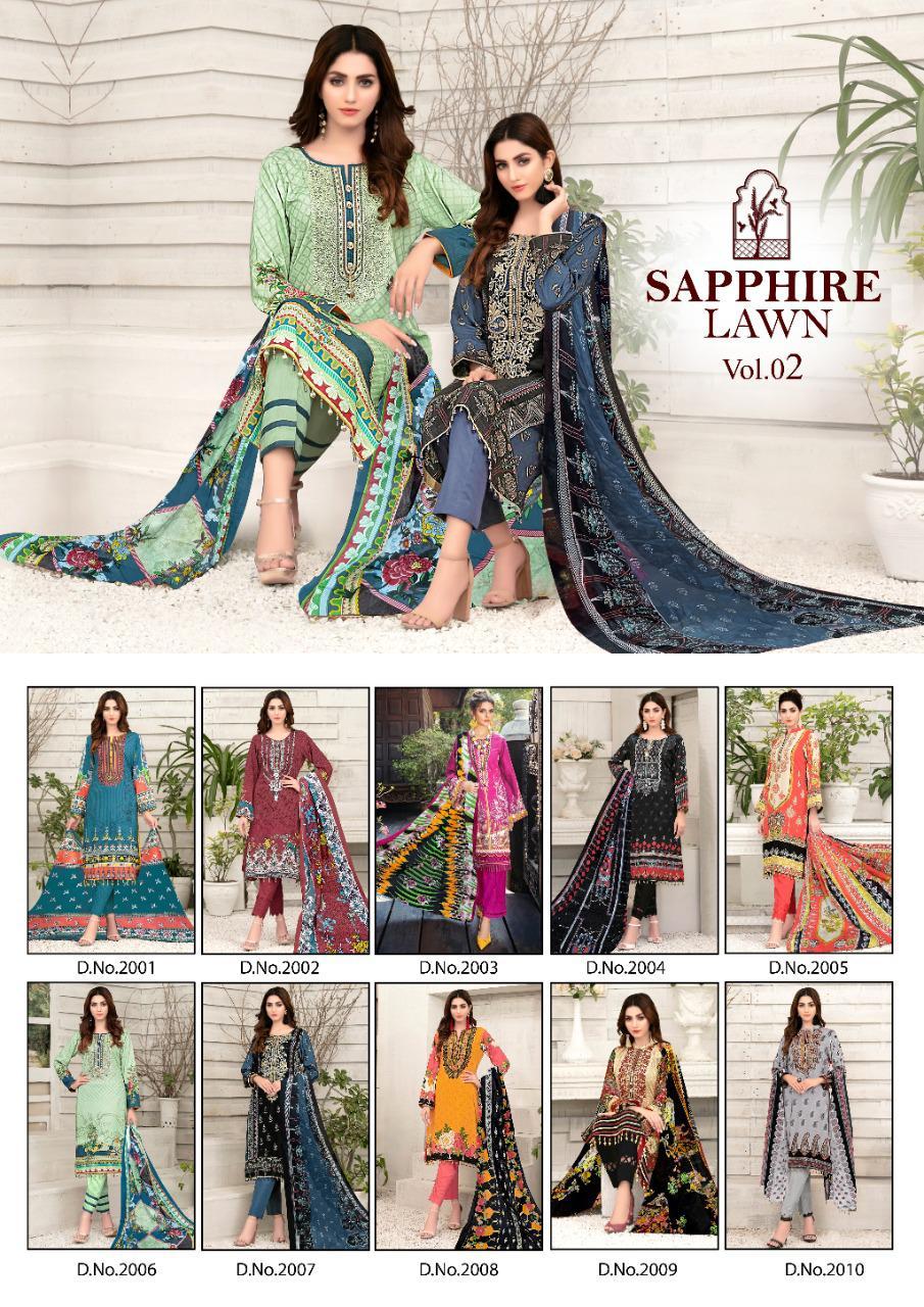 Sapphire Lawn Vol 2 Lawn Karachi Printed Dress Material Catalog