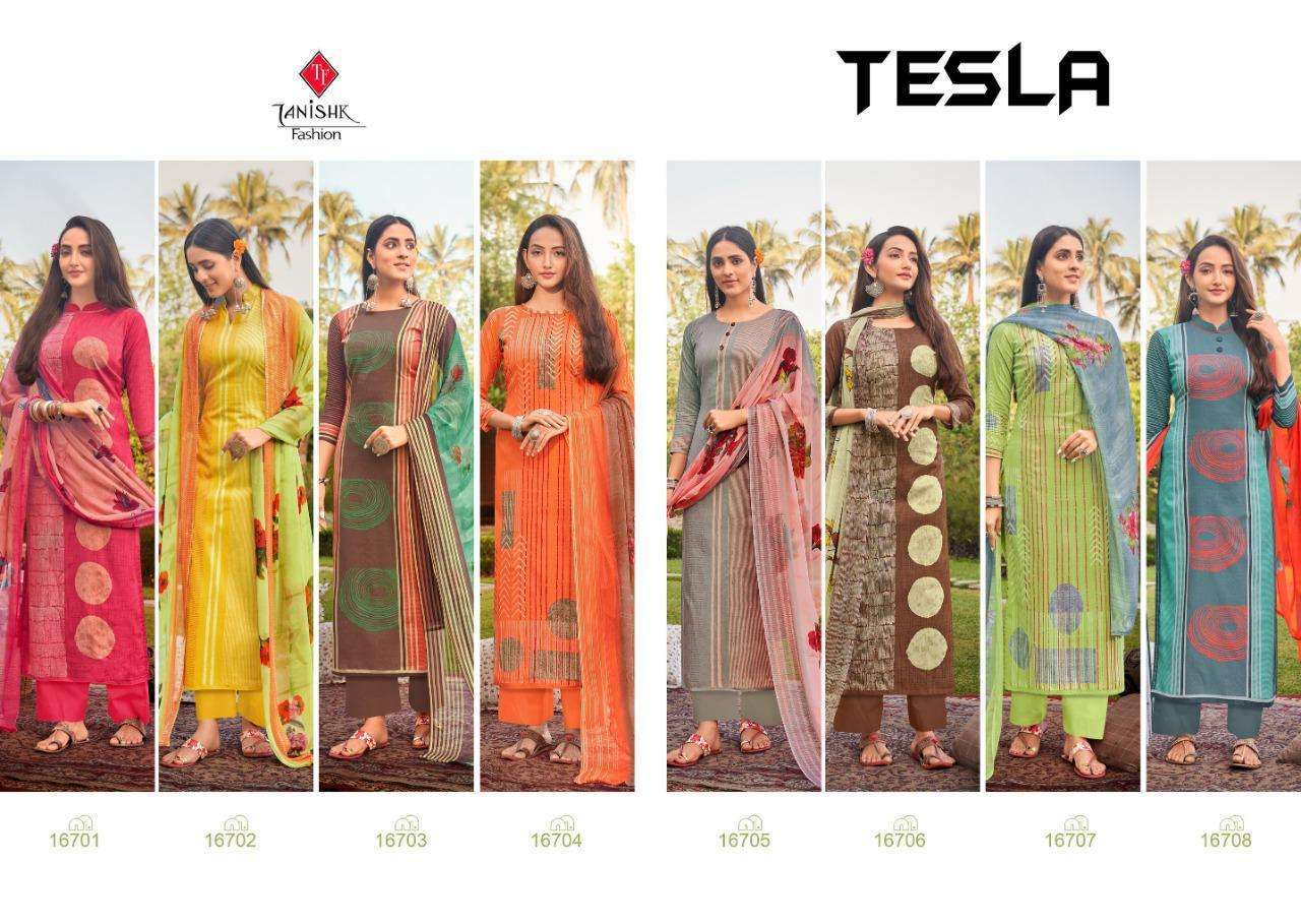 Tanishk Fashion Tesla Lawn Cambric Printed Dress Material Catalog