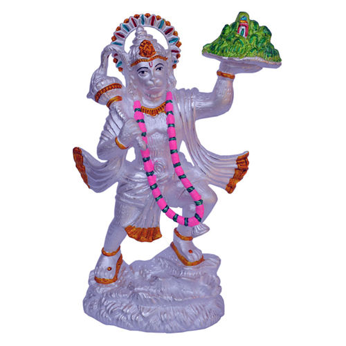 Silver Hanuman Statue Size: 7 Inch