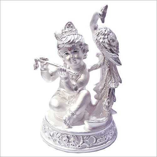 Silver Laddu Gopal Statue