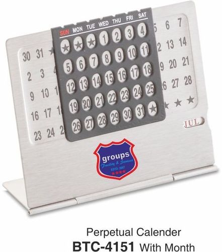 Silver Perpetual Calendar With Month By JOSHUA INDUSTRIES