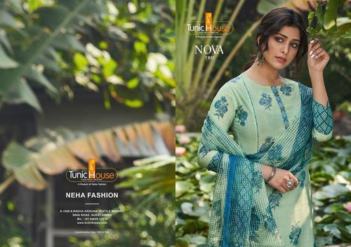 Nova Silk Tdb Salwar Suits Set - Muslin Soft Silk with Hand Work Top, Jacquard Digital Printed Dupatta, XL(42) & 2XL(44) | Washable, Short Sleeves, Suitable for All Seasons