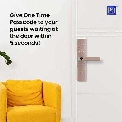 Open Door Smart Door Lock Right Handle Rose Colour