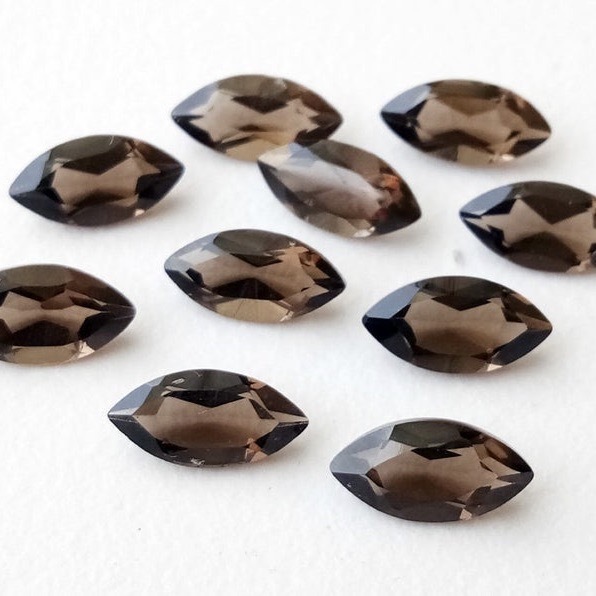 4x8mm Smoky Quartz Faceted Marquise Loose Gemstones