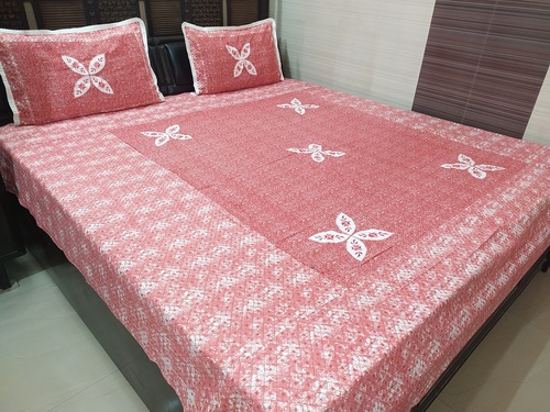 Multi Abc Textile Pure Cotton Printed Embroidery Bedsheet & 2 Matching Pillow Covers 240Tc