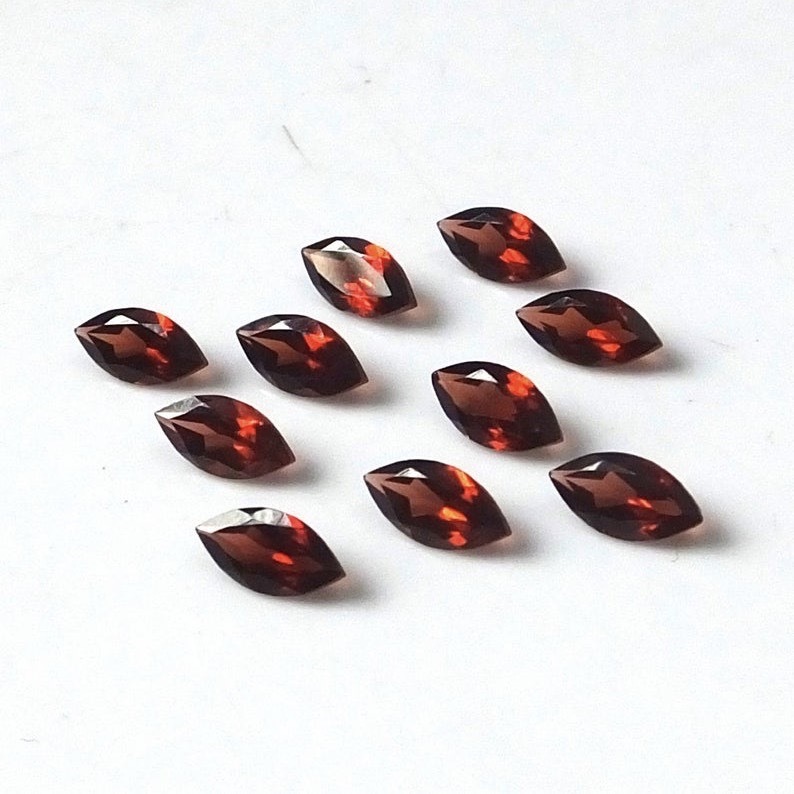 4x8mm Mozambique Red Garnet Faceted Marquise Loose Gemstones