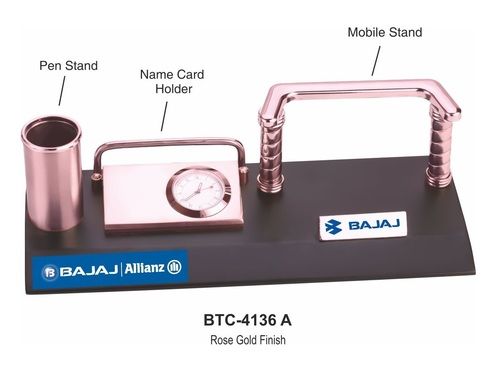 4-in-1 Desk Organizer With Rose Gold Finish