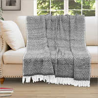 Multicolor 850gm 130x170cm Basket Weave Woollen Mohair Throw