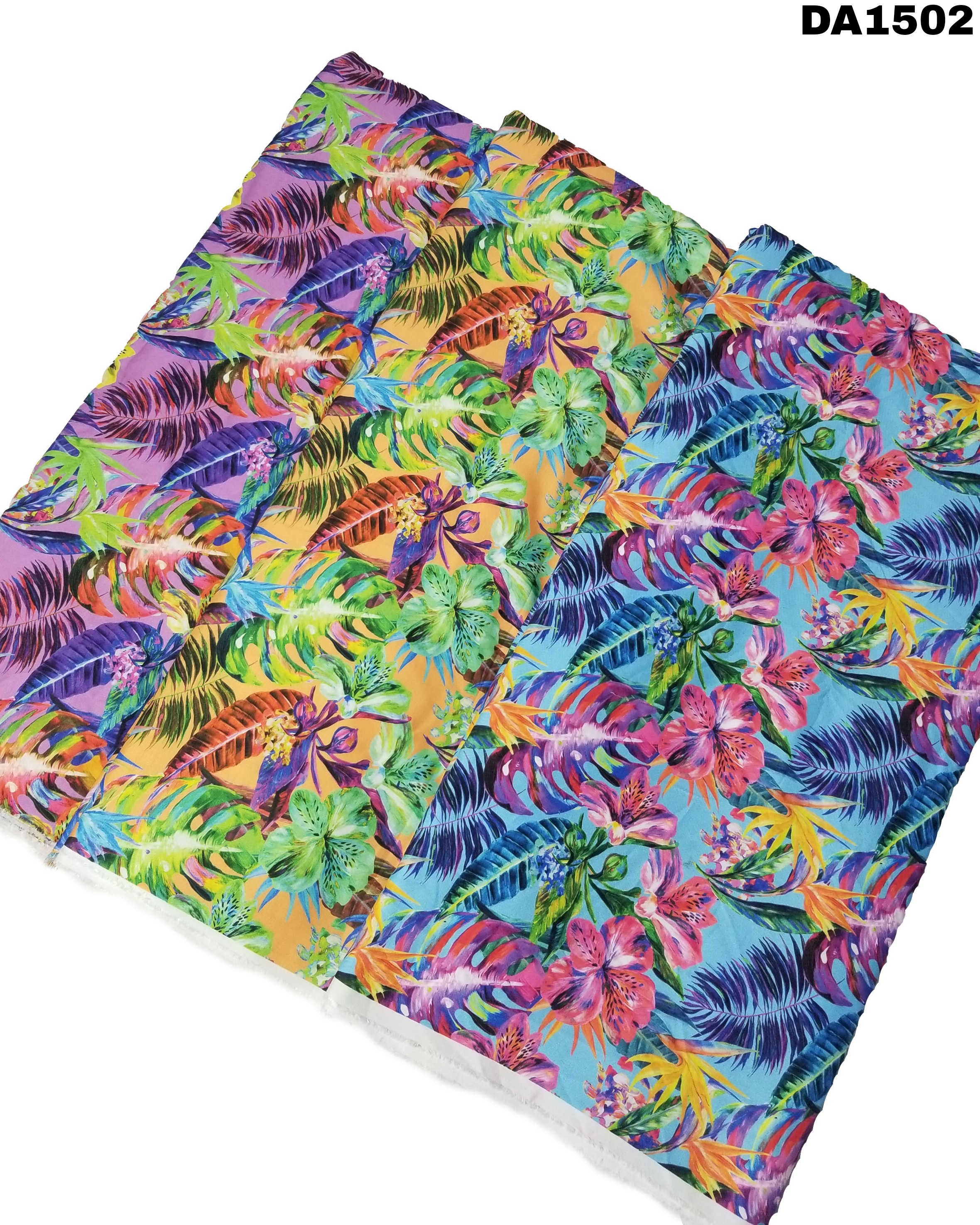Colorful Digital Print Design on Rayon Slub Fabric