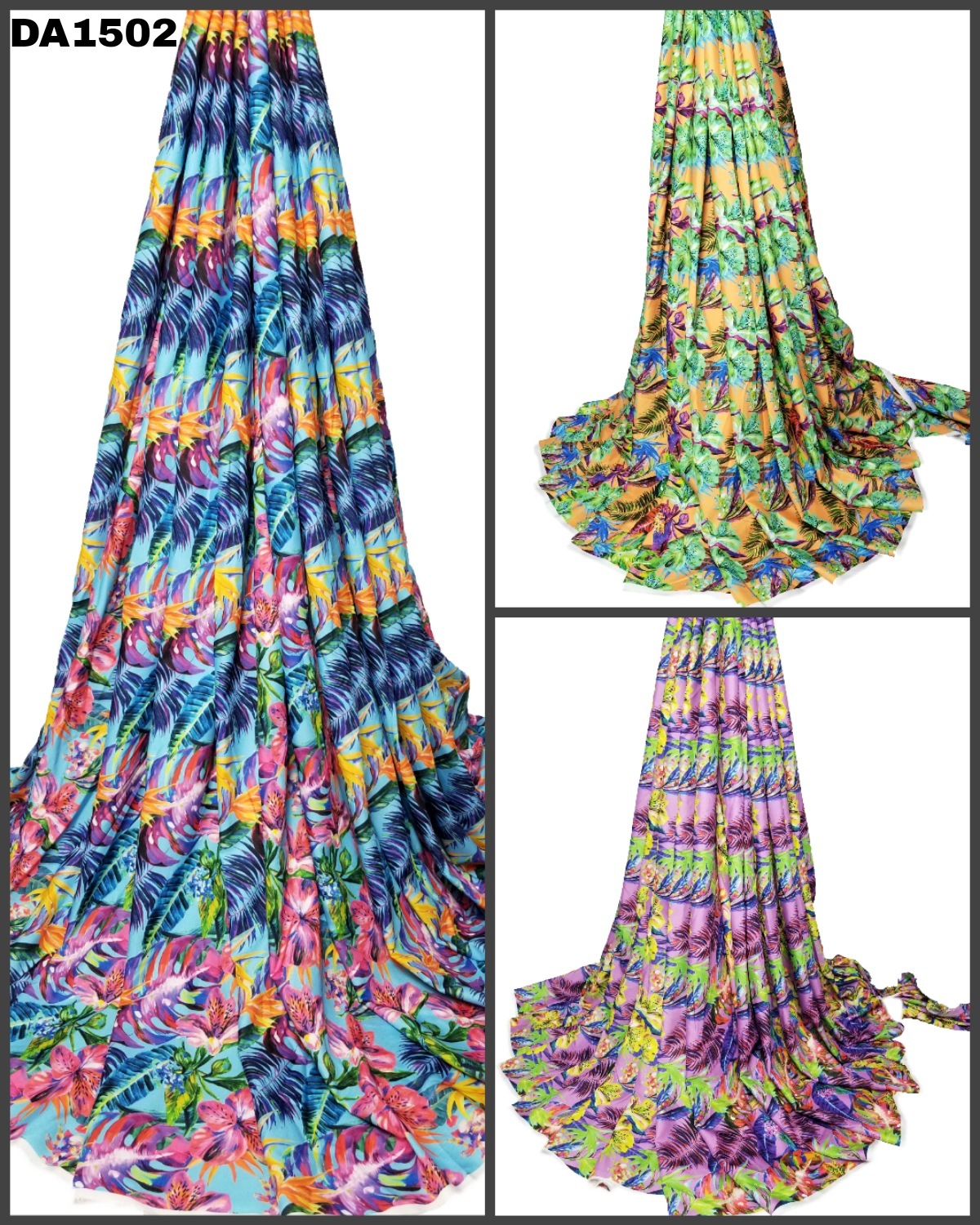 Colorful Digital Print Design on Rayon Slub Fabric