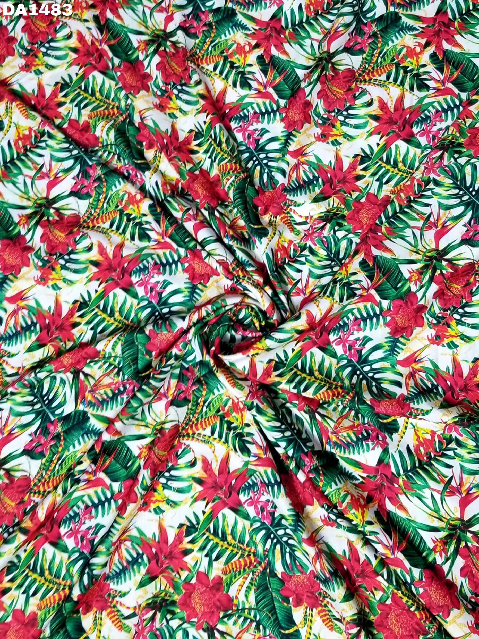 Beautiful Big Width Digital Prints on Linen Fabric