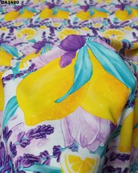 Colorful Digital Prints on Twill Silk Fabric