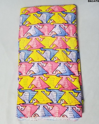 Bird Design Digital Prints on Twill Silk Fabric