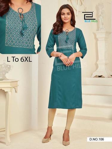 Colorbar Nx Rayon Printed Kurtis Set - Rayon Fabric, Sizes M-6XL, Length 42 Inches | Washable, Ladies Casual/Formal Wear, Printed Pattern, Seasonal Use