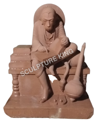 Red Marble Hanuman Statue