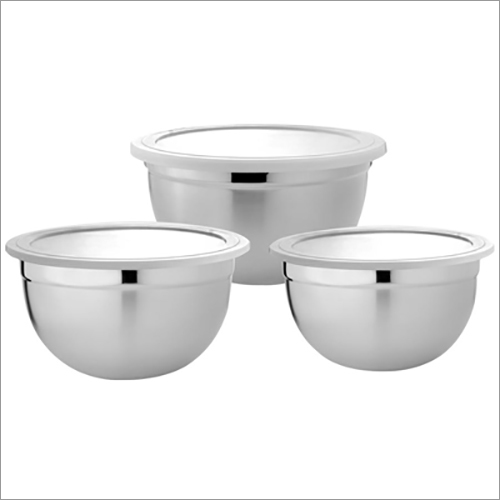 JSI 802 Stainless Steel German Plain Lid Bowl Set