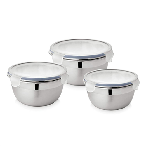 JSI 820 Steel Lock N Lock Lid Bowl Set