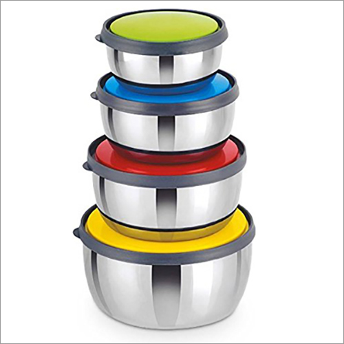 JSI 838 Stainless Steel Multi Color Lid Bowl Set