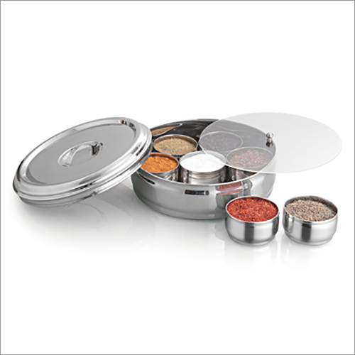 JSI 866 Stainless Steel Belly Masala Dabba Spice Box By JAYNA STEEL INDIA