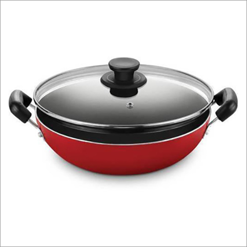 JSI-1830 Aluminium Non Stick Kadai With Glass Lid