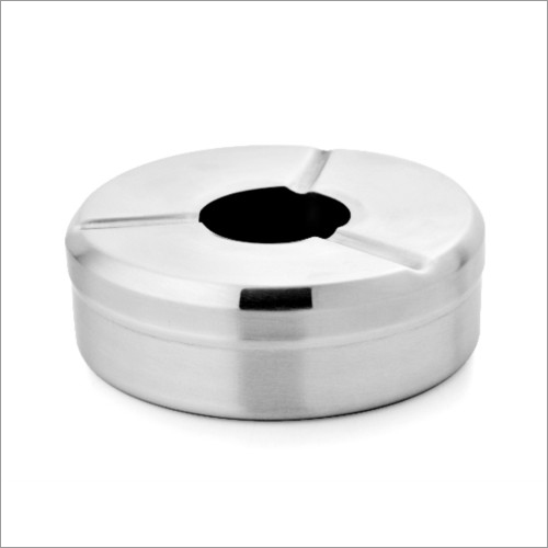JSI 607 Steel Ashtray With Cover By JAYNA STEEL INDIA