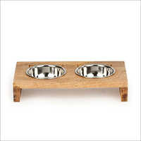 JSI330 Double Diner Pet Bowls With Wooden Stand