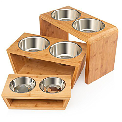 JSI331 Elevated Dog And Pet Feeders With Wooden Stand