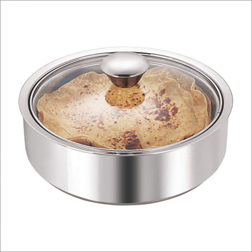 JSI 2010 Steel Double Wall Insulated Roti Server Pot With Glass Lid