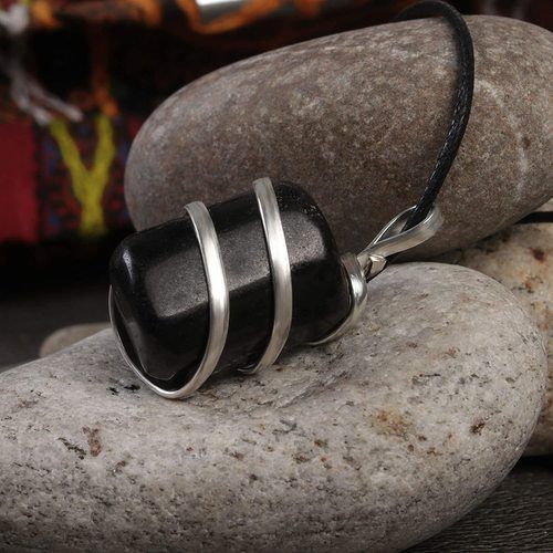 Black Tourmaline Tumbled Pendant