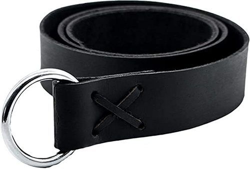 Medieval Leather Viking Belt Larp Renaissance Black Size: Large