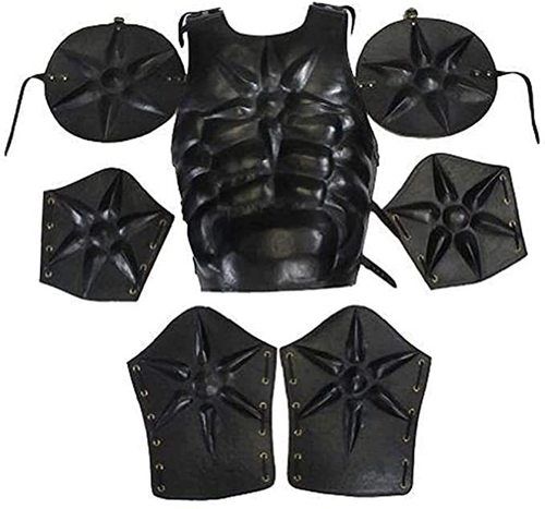 Medieval Armor Men'S Leather Suit Of Armour - Knight One Size Fits Black